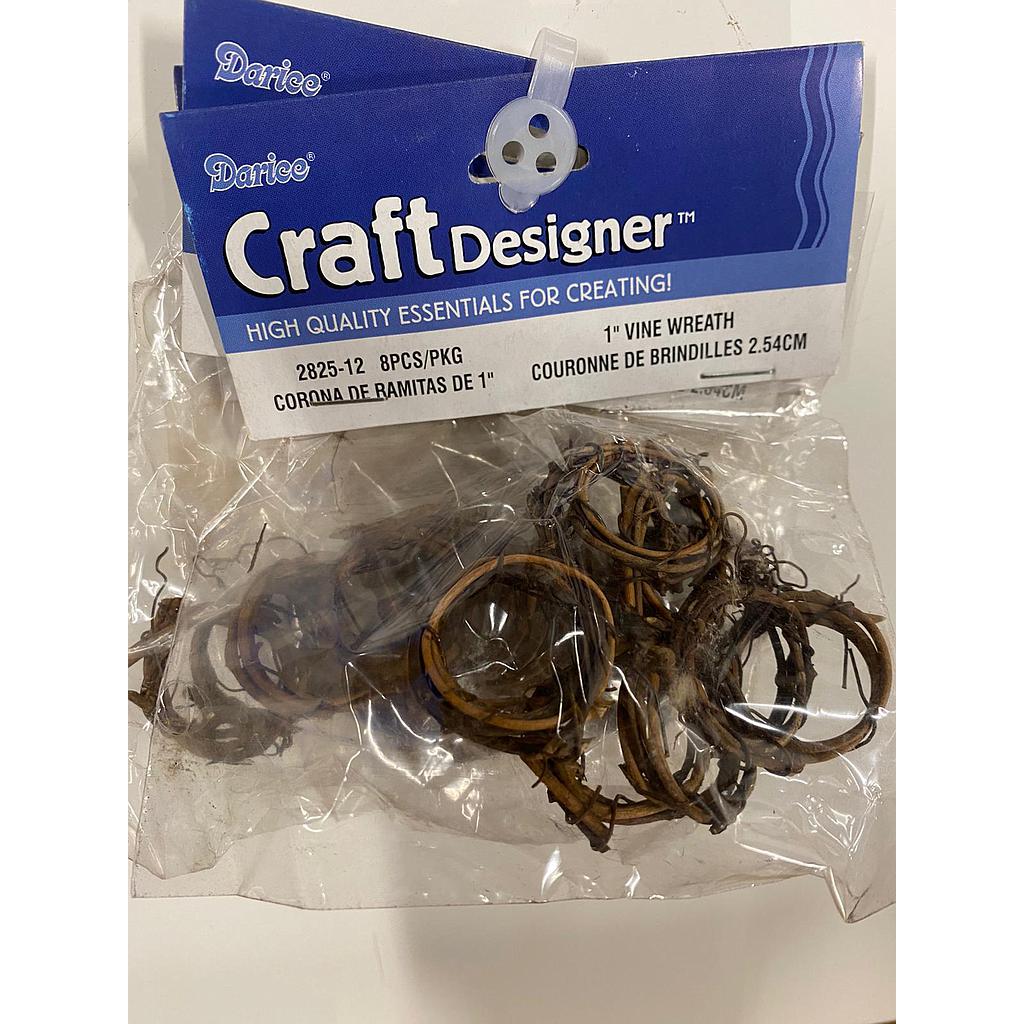 2825-12, 1" Vine Wreath (2,5 cm) 8 per pack