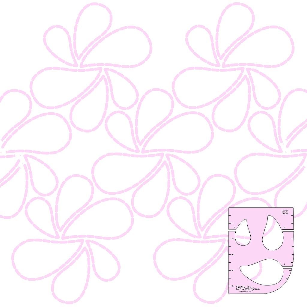 DT-DMQL-1-HS, DM Quilting – Leaf 1 Template, High Shank