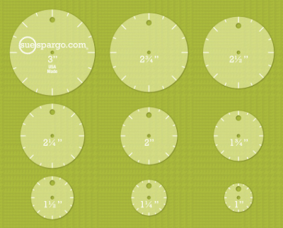 SUSCST-03, Circle Easy Template Set by Sue Spargo, Creative Stitching Tools
