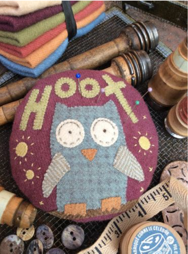 HP-F057, Pattern, Hilda the Hoot Pincushion by Anni Downs
