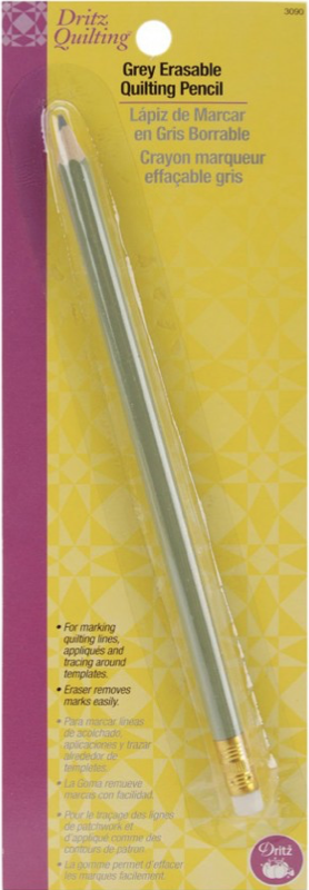 QUILTING PENCIL W ERASER GREY