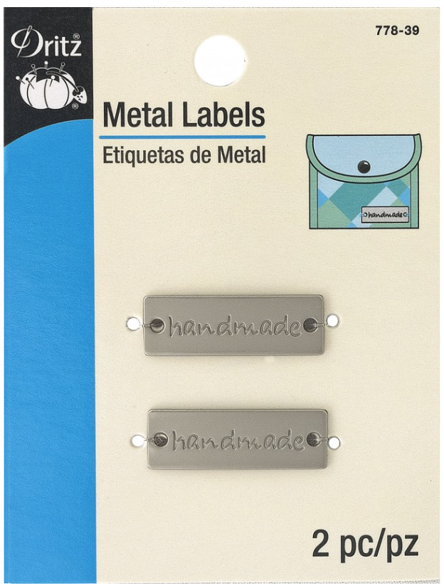 METAL LABEL 2c NICK - HANDMADE RECTANGLE 