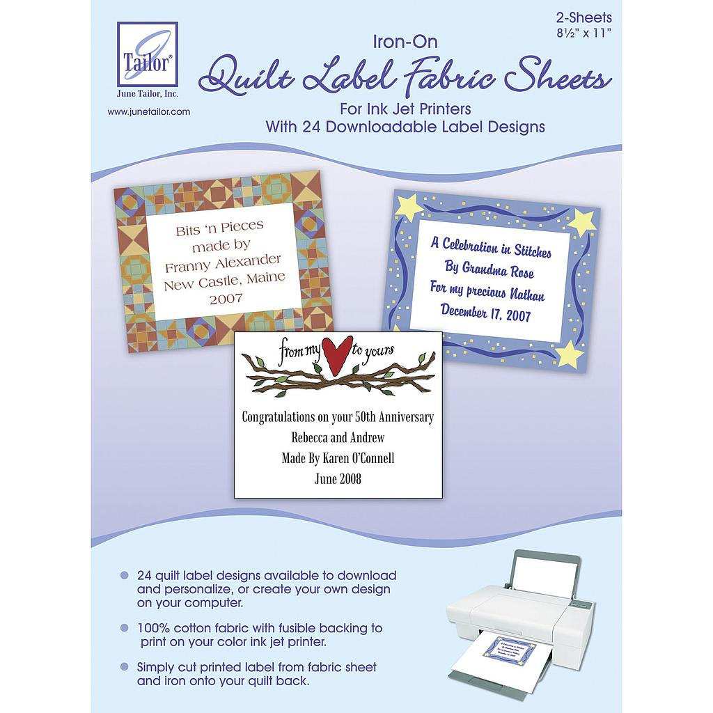 Quilt Label Fabric Sheet 2pcs (8 1/2"x 11")