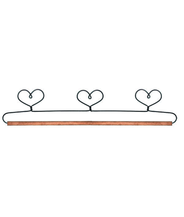 86700, Ackfeld 15" 3 Hanger, Heart Holder w/Dowel