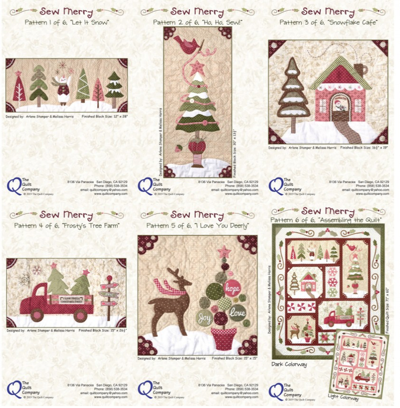Sew Merry Quilt (red) - Pattern Set