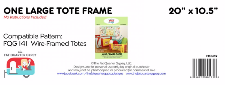 Tote Frame Large 20" x 10.5" (for pattern FQG 141)