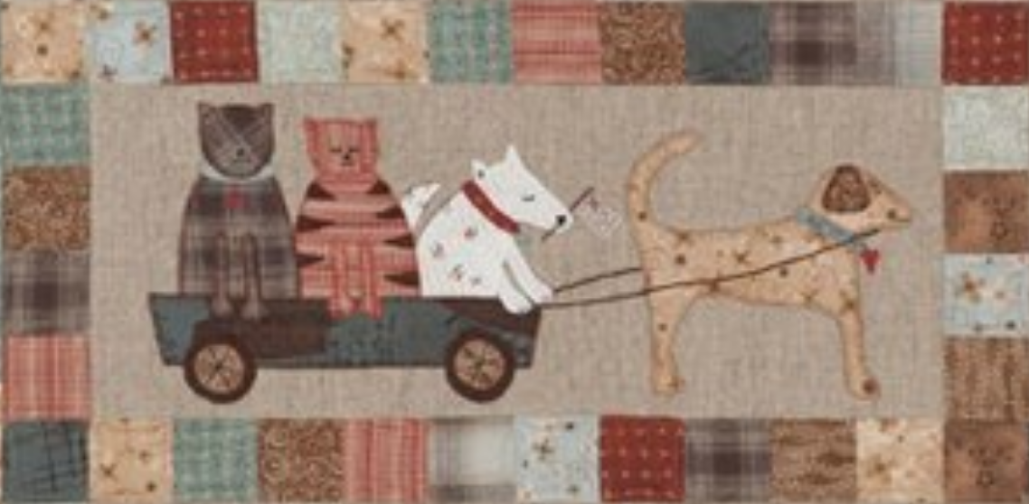 Pattern, Set ( 4 in totaal) A Dog's Life Quilt - 46" x 42"