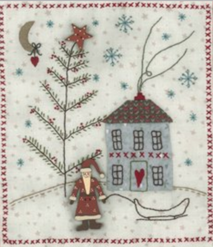 Pattern, Primitive Christmas Wallhanging - 10" x 13"