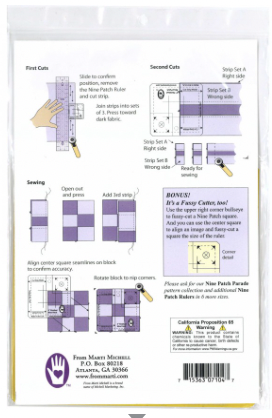 MIM7104, Nine Patch Ruler Designer: Marti Michell, 6"