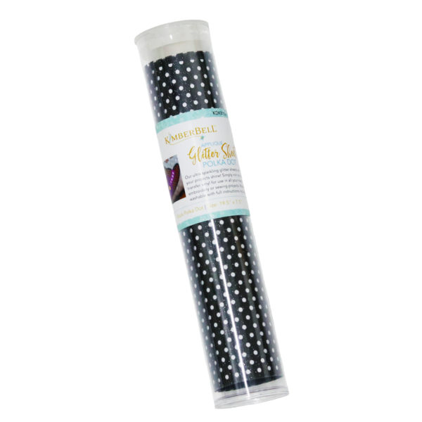 KDKB156, Applique Glitter Sheet - Black Polka Dot