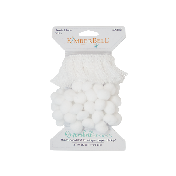 Kimberbellishment, Tassel & Pom Pom Trim, White