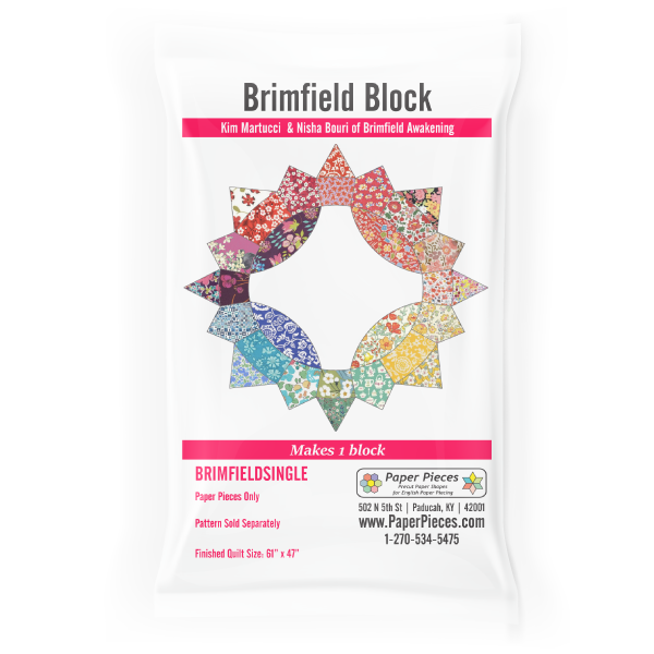 BRIMFIELD-SINGLE, Brimfield Block, Paperpieces for 1 Block