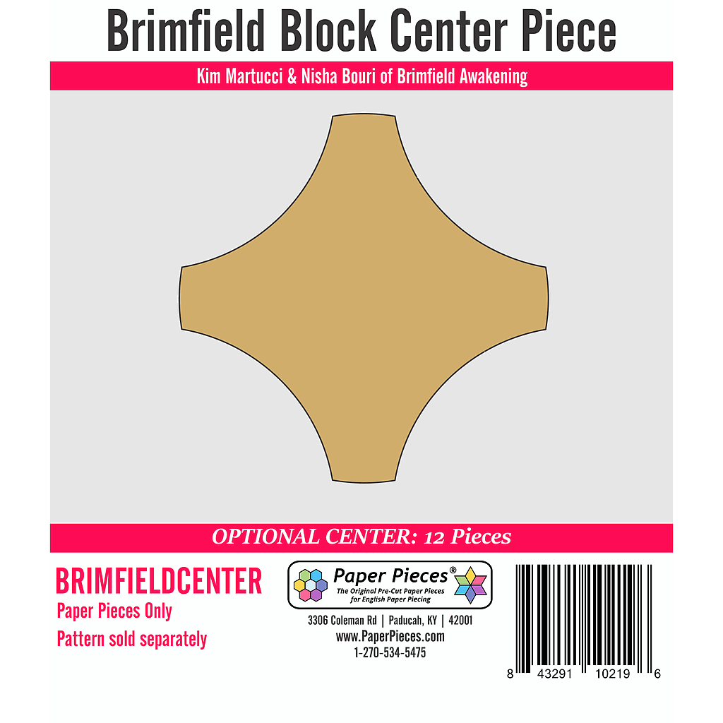 BRIMFIELD-CENTER, Brimfield Block, Center Paperpieces, for 12 blocks