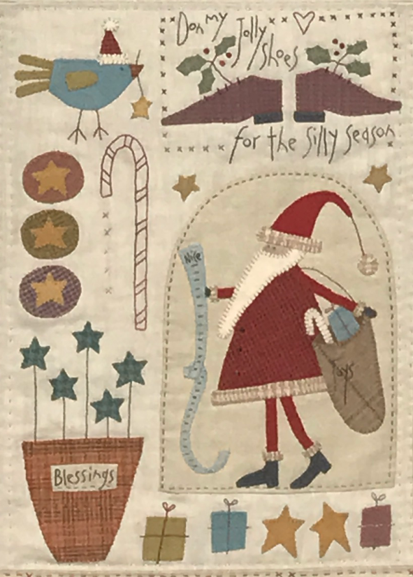 HP-BOM5-THESANTA, Block of the month The Santa, The Tree, The Turkey & Me, Block 5 (of 7), (finished size complete quilt 36.5”x41.5”)