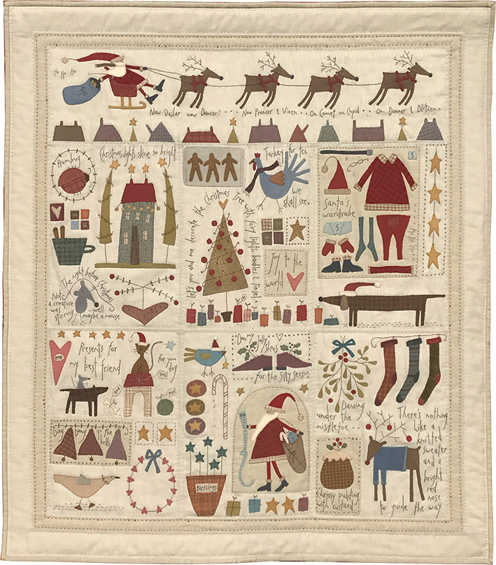 HP-THESANTA, A411,  Pattern The Santa, The Tree, The Turkey & Me, finished size 36.5”x41.5”
