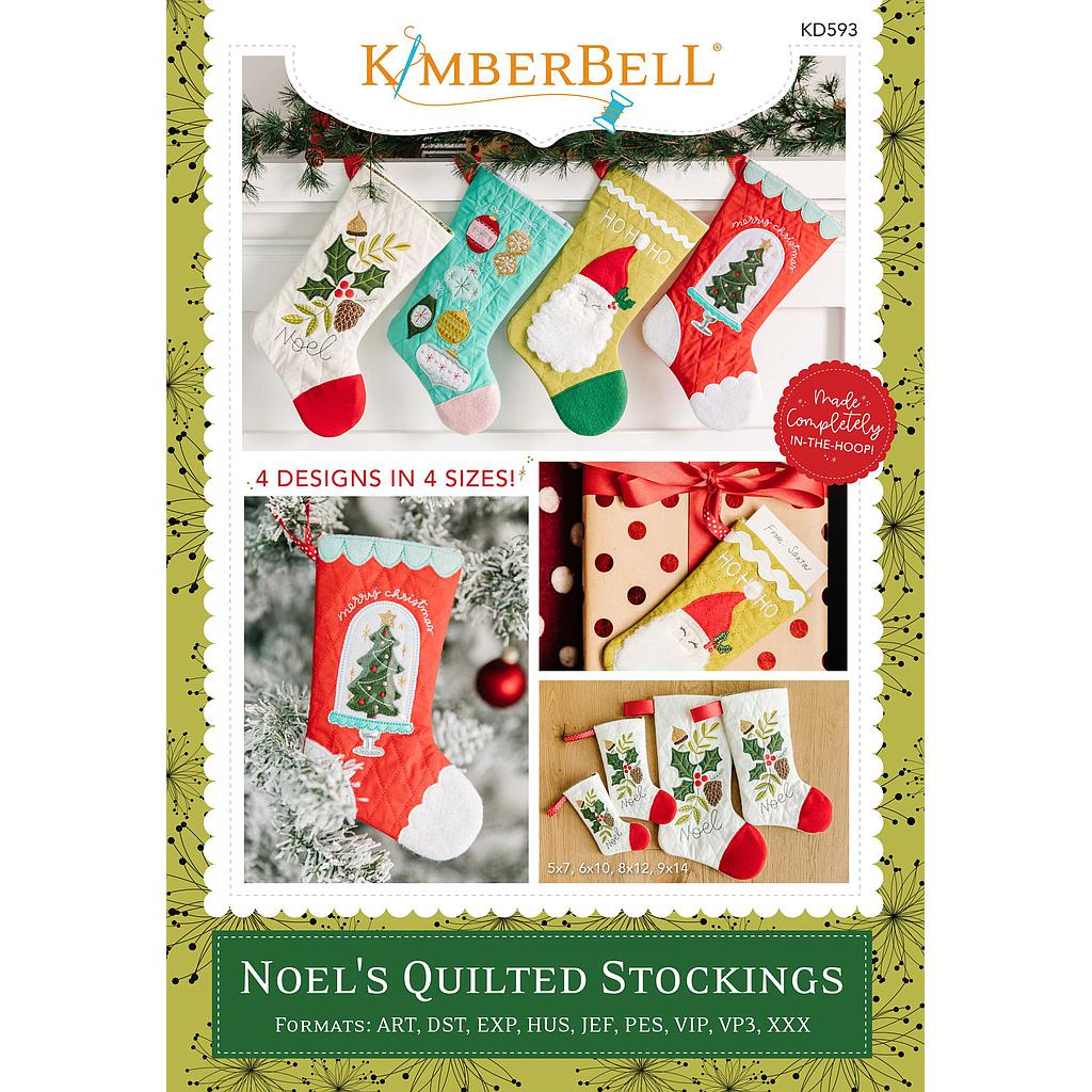 KD593, Noel's Quilted Stockings, Embroidery version