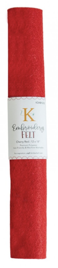 KDKB1232, Embroidery Felt - Cherry Red