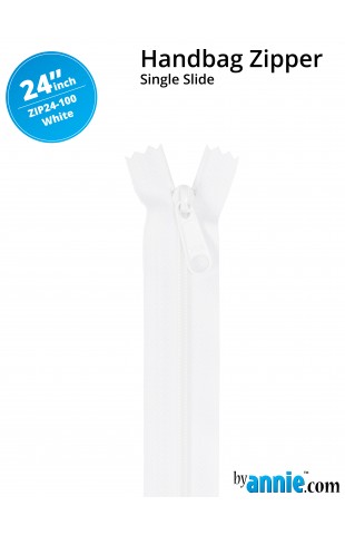 ZIP24-100, Zipper 24" White,  ByAnnie