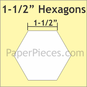 HEX150L, 1-1/2" Hexagons: Large Pack 300 Pieces