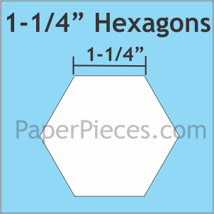 HEX125L, 1-1/4" Hexagons: Large Pack 450 Pieces