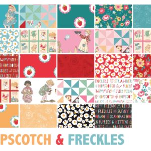 FQ-PCHF21924, Hopscotch and Freckles  Fat Quarter Bundle (24 pcs), by Poppie Cotton