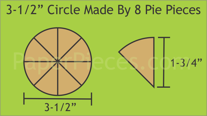 8PIE350, 3-1/2" Pie Circles, makes 12 complete circles