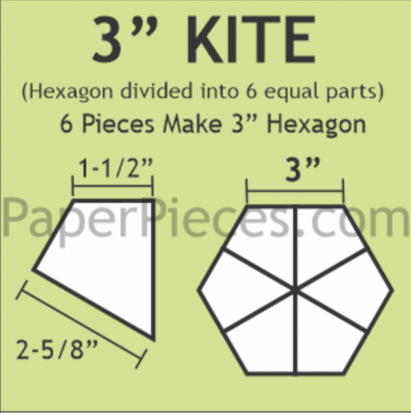 HKITE300L, 3" Hexagon Kites: Large Pack 300 Pieces
