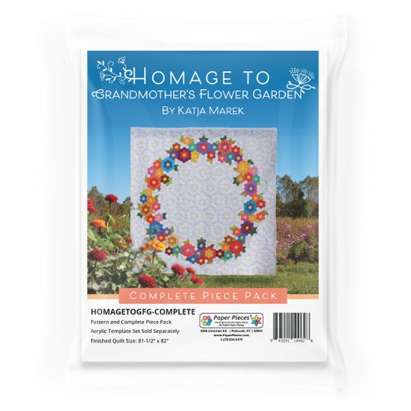 HOMAGETOGFG-COMPLETE, Homage to Grandmother's Flower Garden Complete Pattern and Piece Pack by Katja Marek