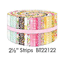 ST-BT22122, 2-1/2" Strips, jellyroll, Bloom True by Poppie Cotton, 42 prints  (7/2022)