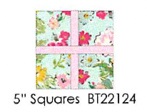 CP-BT22124, 5" Squares Bloom True  by Poppie Cotton, 42 prints  (07/2022)