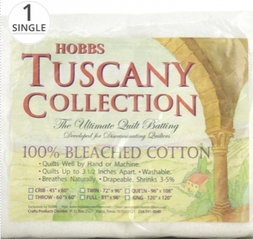 HOBTB81S, Tuscany Bleached Cotton, Full size 81" x 96" 