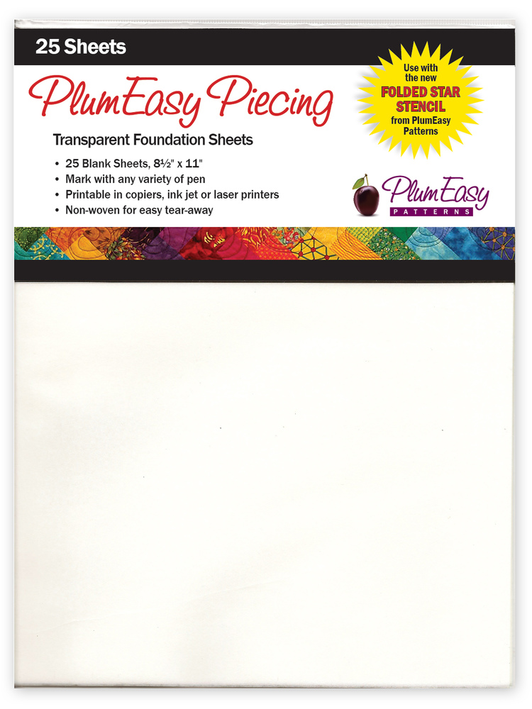 PEP204, PlumEasy Piecing Printable Interfacing Sheets (25 sheets per pack)