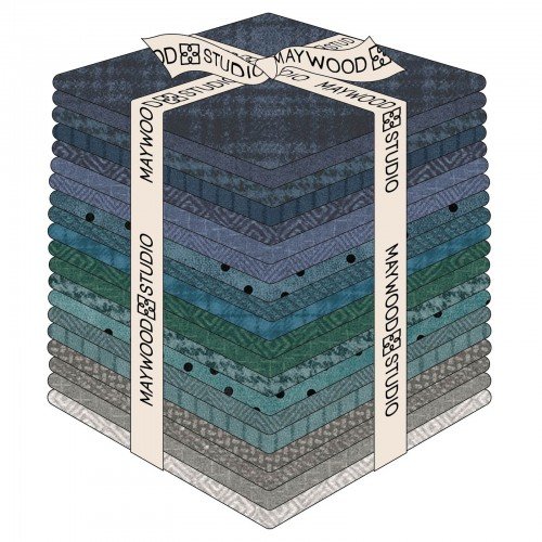 FQ-MASWOF-STS, Woolies Flannel Stormy SeasFat Quarter Bundle (20 pcs), by Bonnie Sullivan