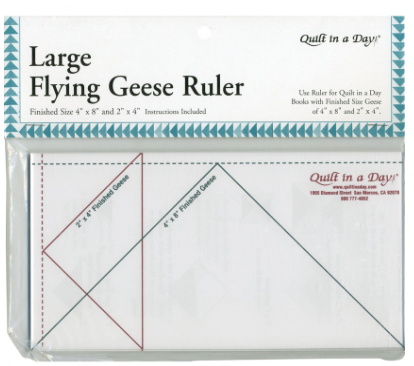 QID2007, Large Flying Geese Ruler by Eleanor Burns, 4" x 8" & 2" x 4" Finished Geese