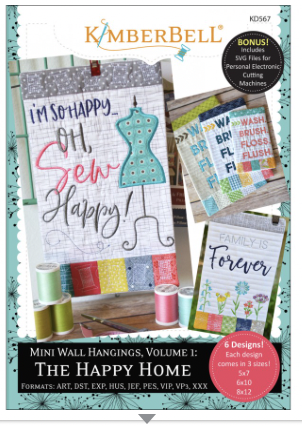 KID567, Mini Wall Hangings, Vol. 1: The Happy Home, Machine Embroidery CD, by Kimberbell