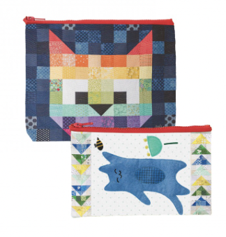 CTP20494, Patchwork Cats Eco Pouch Set