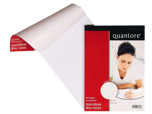 Q091228, Schrijfblok Quantore A5 Netto Lijn 60 Gram