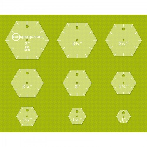 SUSCST-04, Hexagon Easy Template Set by Sue Spargo, Creative Stitching Tools