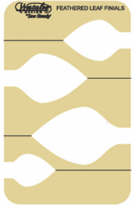 WT-FLF-HS, Westalee Design 4 Finials for Feathered Leaf Template, High Shank