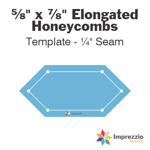 ⅝" x ⅞" Elongated Honeycomb Template - ¼" Seam