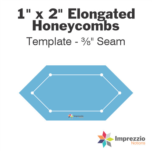 1" x 2" Elongated Honeycomb Template - ⅜" Seam