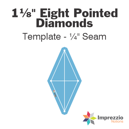 1¼" Eight Pointed Diamond Template - ¼" Seam