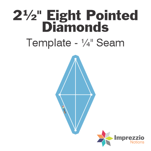 2½" Eight Pointed Diamond Template - ¼" Seam
