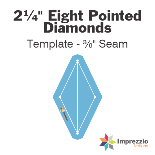 2½" Eight Pointed Diamond Template - ⅜" Seam