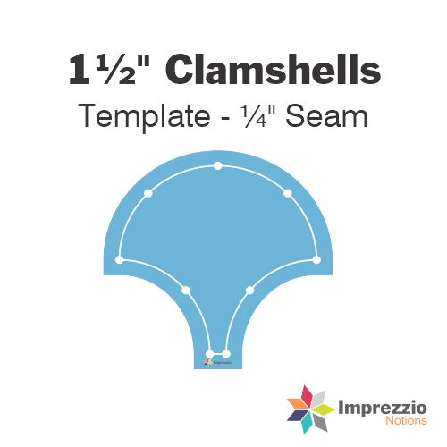 1½" Clamshell Template - ¼" Seam