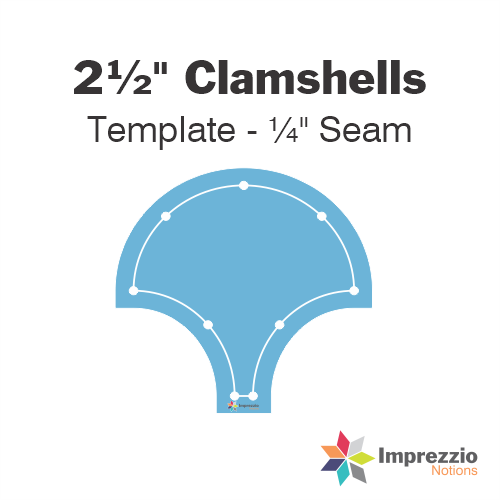 2½" Clamshell Template - ¼" Seam