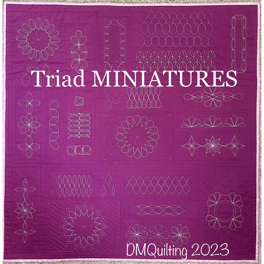 DT-DMQTMSET-HS, DMQUILTING TRIAD MINIATURES 3PC TEMPLATE SETS, High Shank