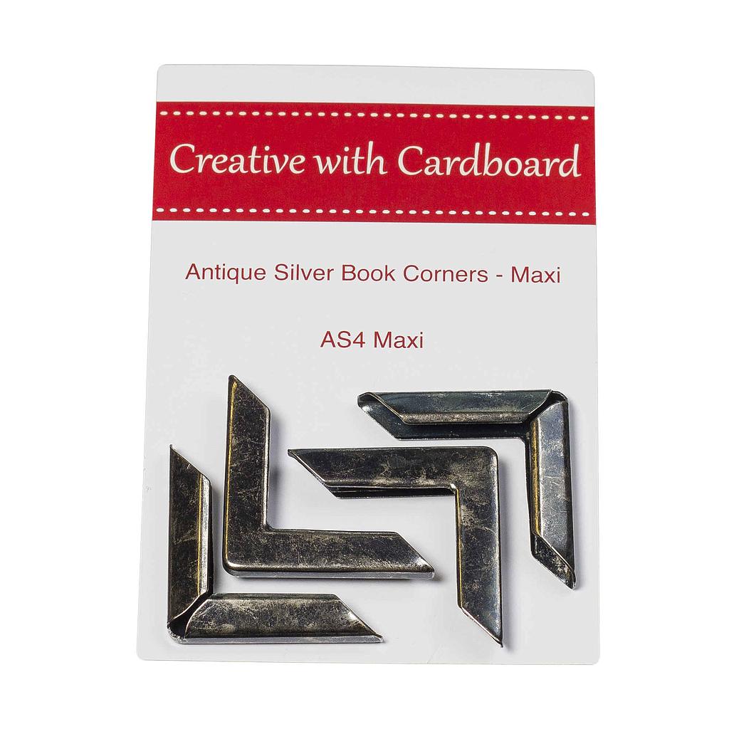 CWC-AS4 Maxi, 4 Antique Silver Book Corners Large