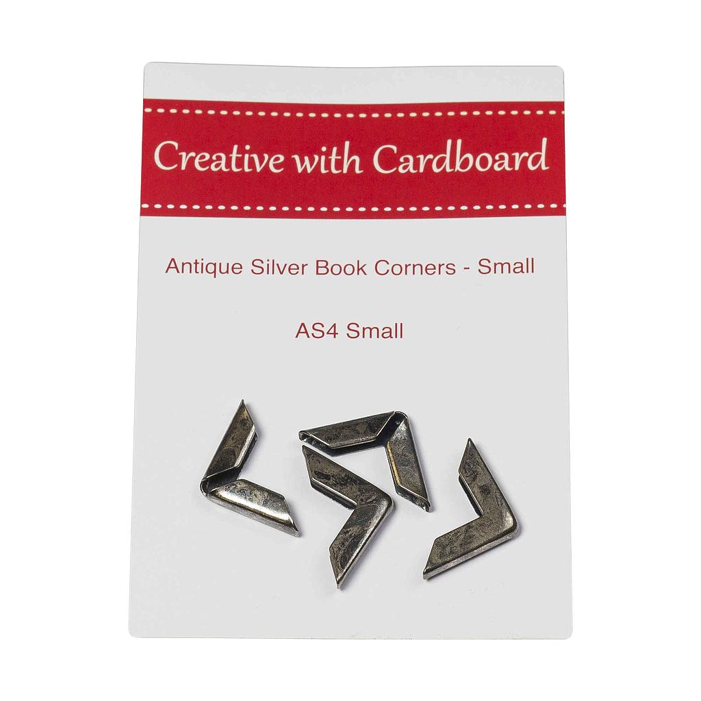 CWC-AS4 Small, 4 Antique Silver Book Corners Small