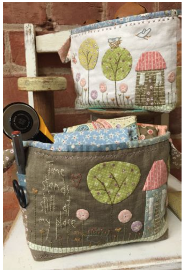 HP-B019W, Pattern, and Pre-printed fabric, My Time, My Place Caddy by Anni Downs